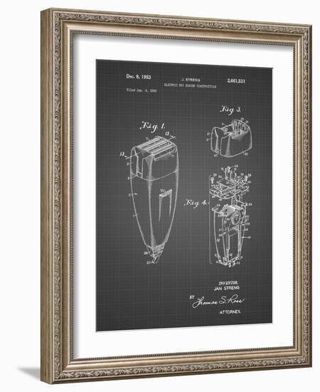 PP1011-Black Grid Remington Electric Shaver Patent Poster-Cole Borders-Framed Giclee Print