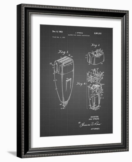 PP1011-Black Grid Remington Electric Shaver Patent Poster-Cole Borders-Framed Giclee Print