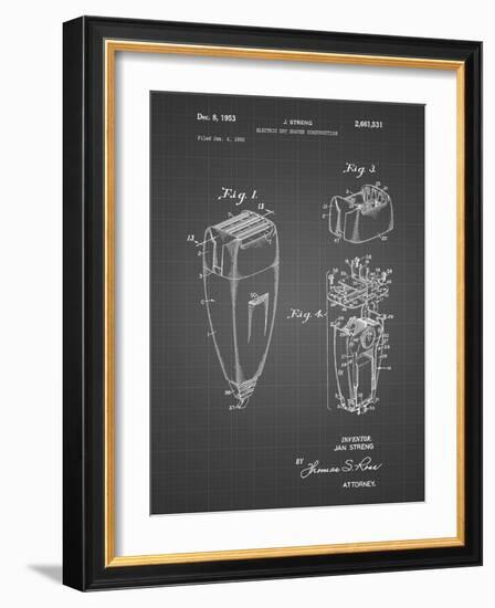 PP1011-Black Grid Remington Electric Shaver Patent Poster-Cole Borders-Framed Giclee Print