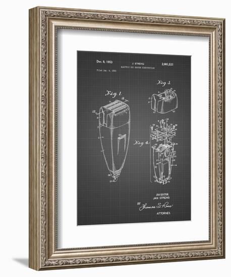 PP1011-Black Grid Remington Electric Shaver Patent Poster-Cole Borders-Framed Giclee Print