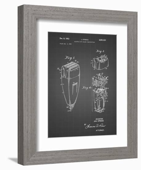 PP1011-Black Grid Remington Electric Shaver Patent Poster-Cole Borders-Framed Giclee Print