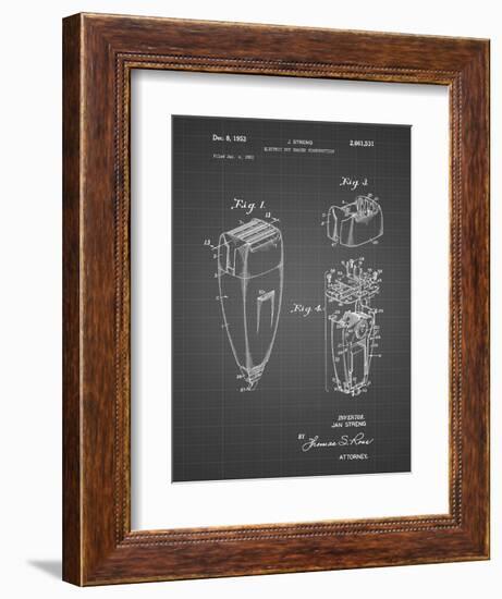 PP1011-Black Grid Remington Electric Shaver Patent Poster-Cole Borders-Framed Giclee Print