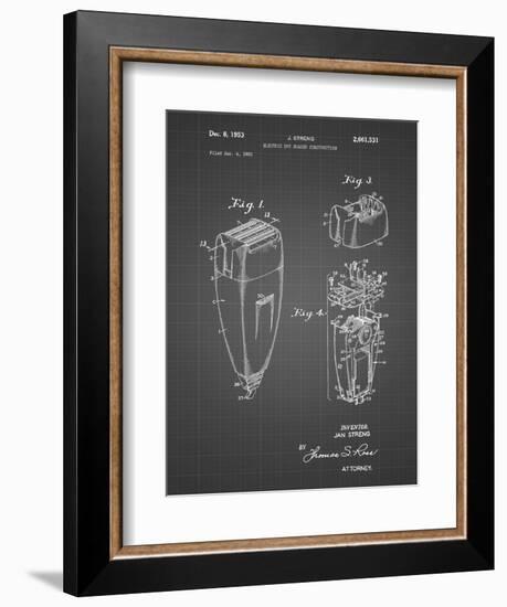 PP1011-Black Grid Remington Electric Shaver Patent Poster-Cole Borders-Framed Giclee Print