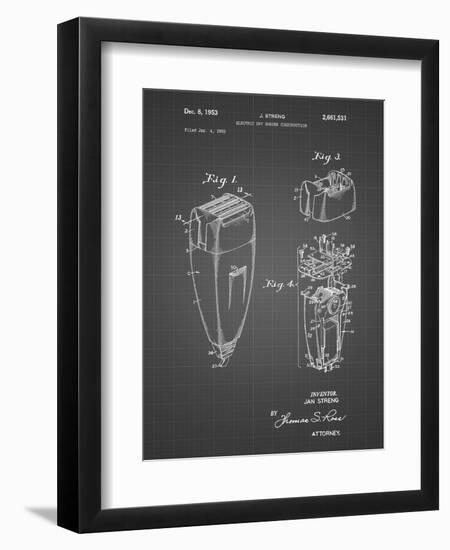 PP1011-Black Grid Remington Electric Shaver Patent Poster-Cole Borders-Framed Giclee Print