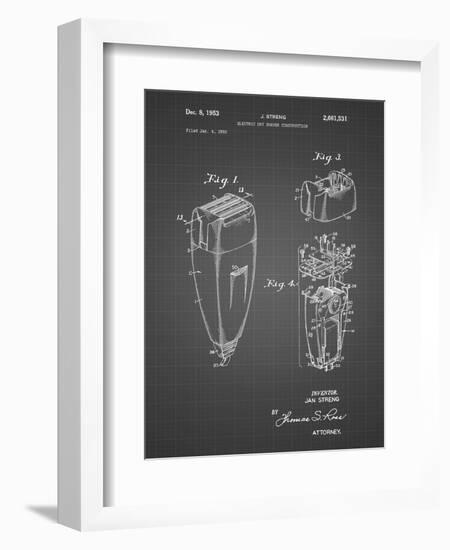 PP1011-Black Grid Remington Electric Shaver Patent Poster-Cole Borders-Framed Giclee Print