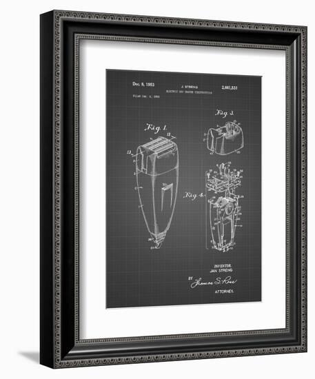 PP1011-Black Grid Remington Electric Shaver Patent Poster-Cole Borders-Framed Giclee Print