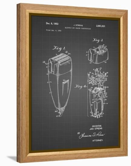 PP1011-Black Grid Remington Electric Shaver Patent Poster-Cole Borders-Framed Premier Image Canvas