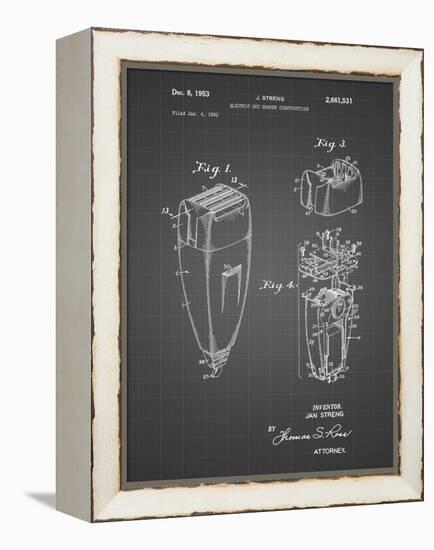 PP1011-Black Grid Remington Electric Shaver Patent Poster-Cole Borders-Framed Premier Image Canvas