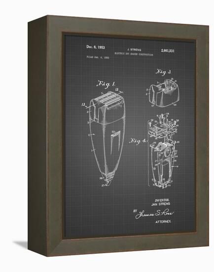 PP1011-Black Grid Remington Electric Shaver Patent Poster-Cole Borders-Framed Premier Image Canvas