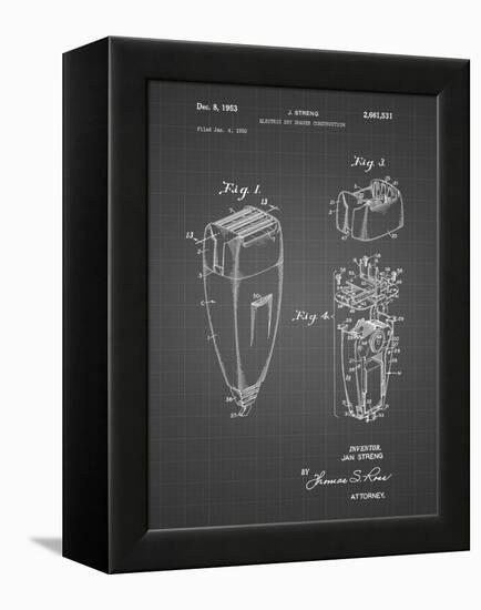 PP1011-Black Grid Remington Electric Shaver Patent Poster-Cole Borders-Framed Premier Image Canvas