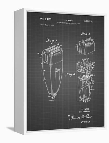 PP1011-Black Grid Remington Electric Shaver Patent Poster-Cole Borders-Framed Premier Image Canvas