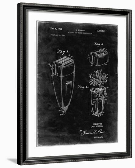 PP1011-Black Grunge Remington Electric Shaver Patent Poster-Cole Borders-Framed Giclee Print