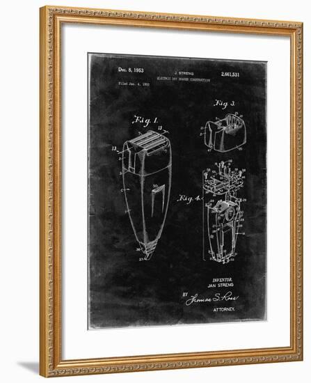 PP1011-Black Grunge Remington Electric Shaver Patent Poster-Cole Borders-Framed Giclee Print