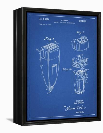 PP1011-Blueprint Remington Electric Shaver Patent Poster-Cole Borders-Framed Premier Image Canvas