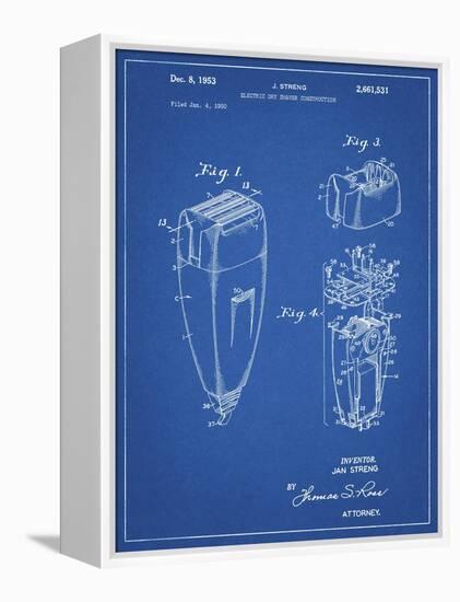 PP1011-Blueprint Remington Electric Shaver Patent Poster-Cole Borders-Framed Premier Image Canvas