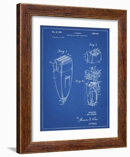 PP1011-Blueprint Remington Electric Shaver Patent Poster-Cole Borders-Framed Giclee Print