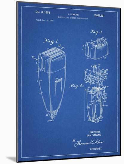 PP1011-Blueprint Remington Electric Shaver Patent Poster-Cole Borders-Mounted Giclee Print