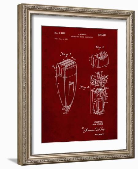 PP1011-Burgundy Remington Electric Shaver Patent Poster-Cole Borders-Framed Giclee Print