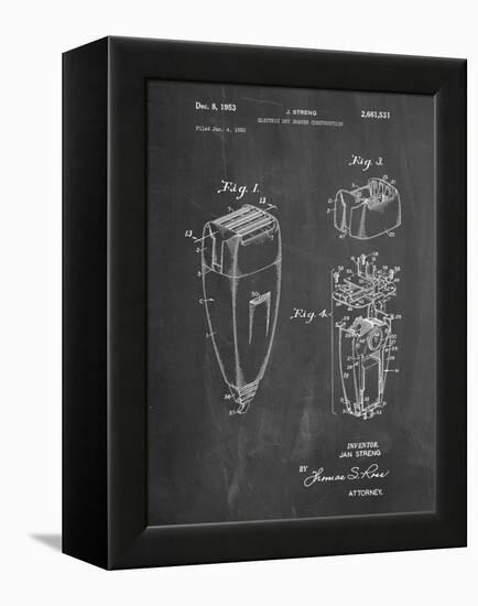 PP1011-Chalkboard Remington Electric Shaver Patent Poster-Cole Borders-Framed Premier Image Canvas