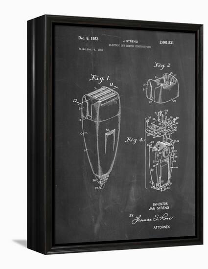 PP1011-Chalkboard Remington Electric Shaver Patent Poster-Cole Borders-Framed Premier Image Canvas
