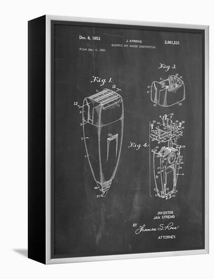 PP1011-Chalkboard Remington Electric Shaver Patent Poster-Cole Borders-Framed Premier Image Canvas