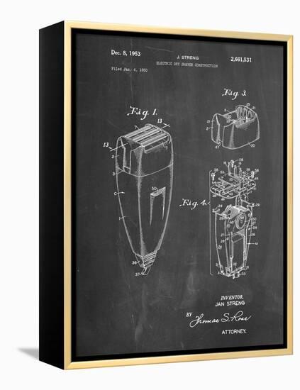 PP1011-Chalkboard Remington Electric Shaver Patent Poster-Cole Borders-Framed Premier Image Canvas