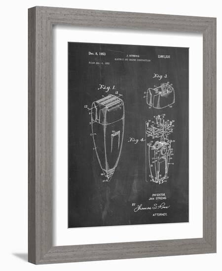 PP1011-Chalkboard Remington Electric Shaver Patent Poster-Cole Borders-Framed Giclee Print