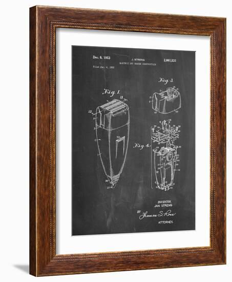 PP1011-Chalkboard Remington Electric Shaver Patent Poster-Cole Borders-Framed Giclee Print