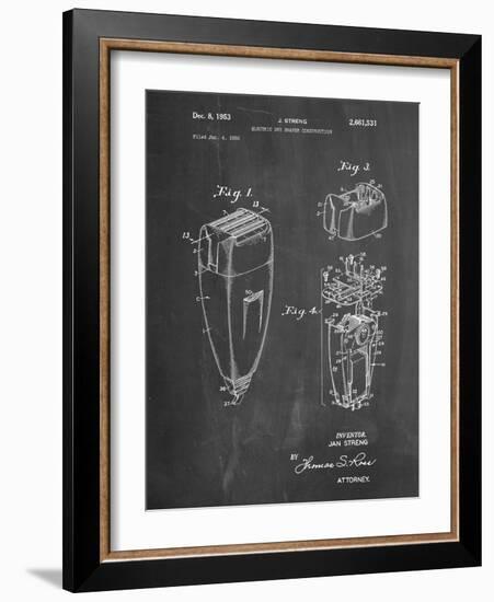 PP1011-Chalkboard Remington Electric Shaver Patent Poster-Cole Borders-Framed Giclee Print