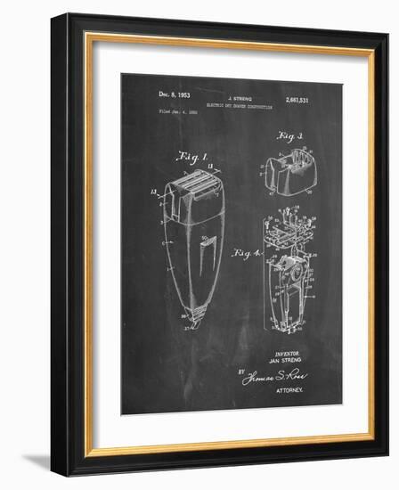 PP1011-Chalkboard Remington Electric Shaver Patent Poster-Cole Borders-Framed Giclee Print