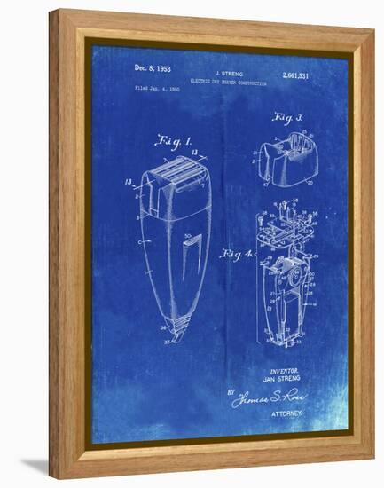 PP1011-Faded Blueprint Remington Electric Shaver Patent Poster-Cole Borders-Framed Premier Image Canvas