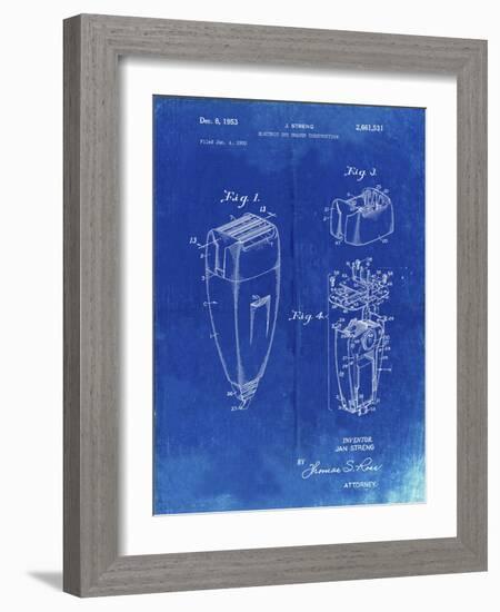 PP1011-Faded Blueprint Remington Electric Shaver Patent Poster-Cole Borders-Framed Giclee Print