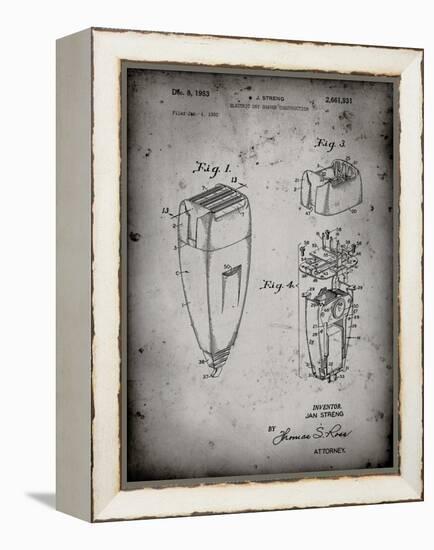 PP1011-Faded Grey Remington Electric Shaver Patent Poster-Cole Borders-Framed Premier Image Canvas