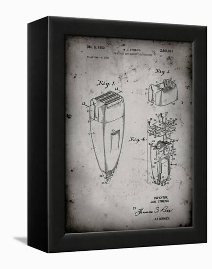 PP1011-Faded Grey Remington Electric Shaver Patent Poster-Cole Borders-Framed Premier Image Canvas