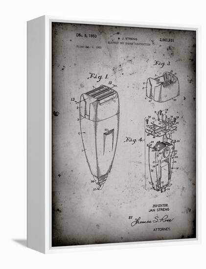 PP1011-Faded Grey Remington Electric Shaver Patent Poster-Cole Borders-Framed Premier Image Canvas