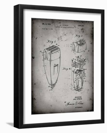 PP1011-Faded Grey Remington Electric Shaver Patent Poster-Cole Borders-Framed Giclee Print