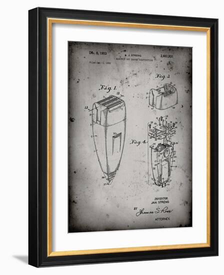 PP1011-Faded Grey Remington Electric Shaver Patent Poster-Cole Borders-Framed Giclee Print