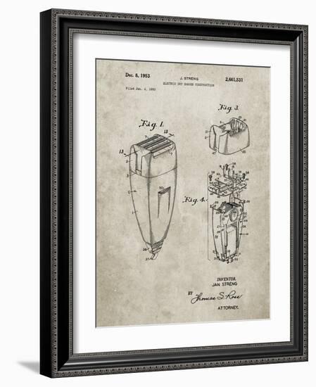 PP1011-Sandstone Remington Electric Shaver Patent Poster-Cole Borders-Framed Giclee Print