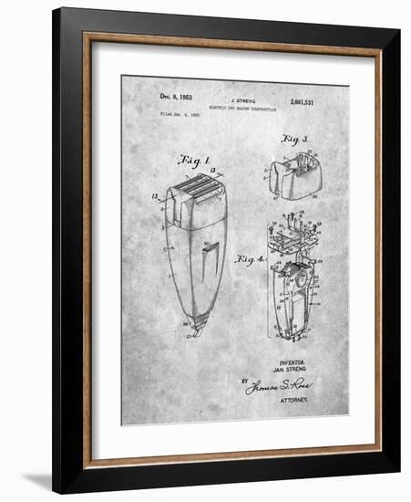 PP1011-Slate Remington Electric Shaver Patent Poster-Cole Borders-Framed Giclee Print