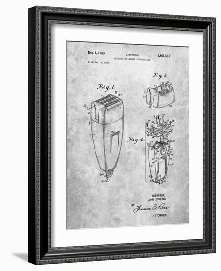 PP1011-Slate Remington Electric Shaver Patent Poster-Cole Borders-Framed Giclee Print