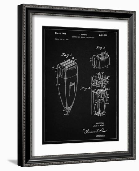 PP1011-Vintage Black Remington Electric Shaver Patent Poster-Cole Borders-Framed Giclee Print