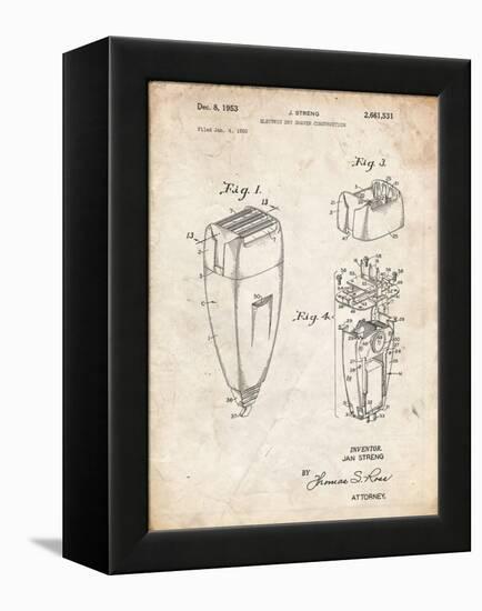 PP1011-Vintage Parchment Remington Electric Shaver Patent Poster-Cole Borders-Framed Premier Image Canvas