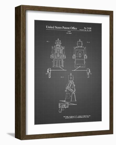 PP1014-Black Grid Robert the Robot 1955 Toy Robot Patent Poster-Cole Borders-Framed Giclee Print