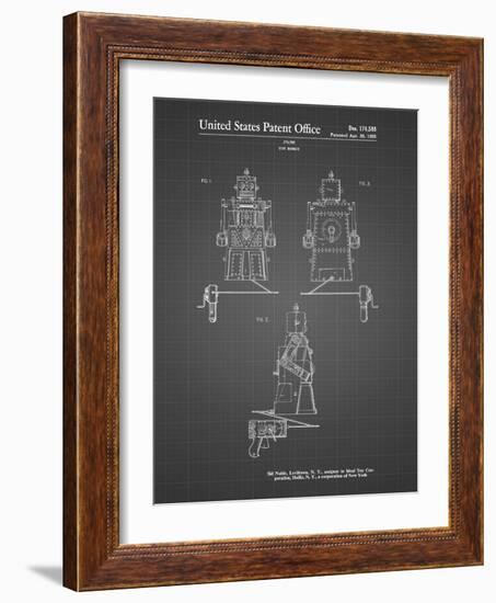 PP1014-Black Grid Robert the Robot 1955 Toy Robot Patent Poster-Cole Borders-Framed Giclee Print