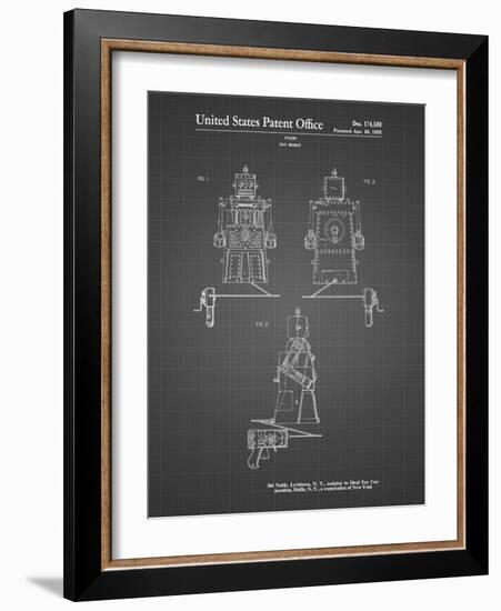 PP1014-Black Grid Robert the Robot 1955 Toy Robot Patent Poster-Cole Borders-Framed Giclee Print