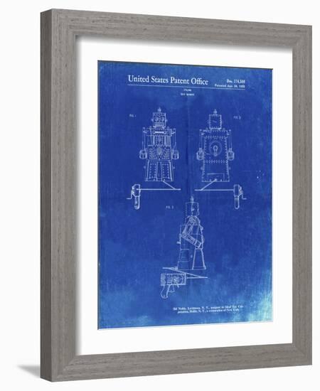 PP1014-Faded Blueprint Robert the Robot 1955 Toy Robot Patent Poster-Cole Borders-Framed Giclee Print