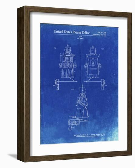 PP1014-Faded Blueprint Robert the Robot 1955 Toy Robot Patent Poster-Cole Borders-Framed Giclee Print