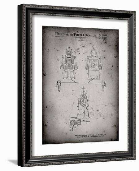 PP1014-Faded Grey Robert the Robot 1955 Toy Robot Patent Poster-Cole Borders-Framed Giclee Print