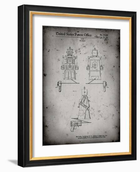 PP1014-Faded Grey Robert the Robot 1955 Toy Robot Patent Poster-Cole Borders-Framed Giclee Print