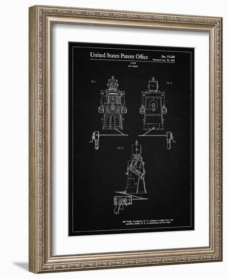 PP1014-Vintage Black Robert the Robot 1955 Toy Robot Patent Poster-Cole Borders-Framed Giclee Print